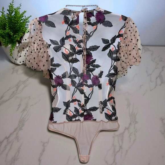 NWT BELLEVUE THE LABEL Surrender Mesh Lace Bodysuit - Picture 5 of 5